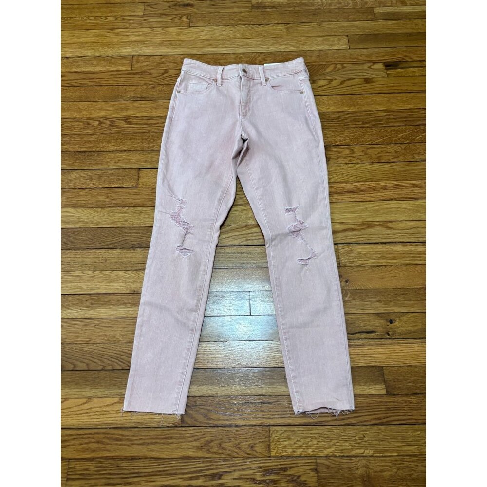 Universal Thread Womens High Rise Skinny Jeans Size 4 Pink Distressed Denim NWT